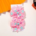 Pink Halloween hair bows with skull and poison bottle patterns for girl costumes - Pink Skull Potion Style (2A-11)