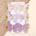 Set di 6 mollette per capelli a farfalla glitterate con perle per bambine in rosa e viola - Set Fermagli Farfalla / Rosa Blu Viola (6Q)
