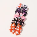 5-piece Halloween hair clip set with pumpkin and ghost patterns on grosgrain ribbon - Pumpkin Ghost Potion Combo (5C)