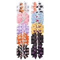 Halloween ribbon bow hair clip set with pumpkin and bat patterns in multiple colors - Halloween Family Bucket Combo (20B)