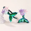 Set serre-tête et pince sirène pour enfant avec queue à paillettes et détails de coquillage - Série Sirène Motif 2D