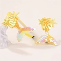 Detail of yellow headband and sequin mermaid tail hairclip with shell and starfish - 2B Pattern Mermaid Series