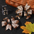 Set mollette per capelli Halloween arancio e nero con scritte Happy Halloween e ragnatela - Stile HAPPY Ragnatela Nero Arancione (2A-2)