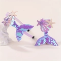 Mermaid hair accessories set with sequined fish tail and shell details for girls - 2C Pattern Mermaid Series