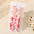 Set of four handmade pink and orange butterfly hair clips with shimmering rhinestones - 4D (Pink/Light Orange Gradient)