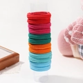 Set of 25 colorful high elasticity braided nylon hair ties in five vibrant shades - Vibrant Mix (12J)
