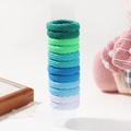 Green and blue gradient high-elasticity nylon hair ties in a seamless ribbed design - Blue Green Gradient (12K)