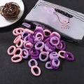 Élastiques à cheveux en nylon rose et violet avec une pochette de rangement d'oiseaux - 60D