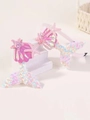 Mermaid headbands set for girls featuring pink sequin tail and purple seashells - 2E Pattern Mermaid Series