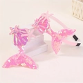 Pink sequin mermaid tail headband and seashell hair clips set for young girls - 2F Pattern Mermaid Series