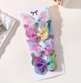 Glitter butterfly hair clips set for girls in gradient pink purple and blue tones - 4b (4 Pieces In A Card Sleeve Opp Bag)