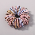 Set di elastici per capelli colorati Morandi con trama a coste per bambine in toni pastello - 100Q