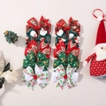 Ensemble de nœuds à cheveux de Noël avec motifs de Père Noël et rennes pour filles - Style de Motif de Noël Mixte (10C)