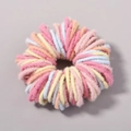 Elastico per capelli in peluche color macaron in morbido pile corallo per ragazze - 100T
