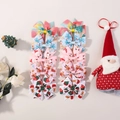 Set of 10 Christmas hair clips featuring snowflake and elk patterns for kids - Gradient Festival Element Style (10D)