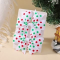 Set de barrettes de Noël avec motifs à pois rouges et verts sur rubans blancs - Style de Carte à Pois Rouges et Verts (2A-1)