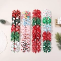 Set de barrettes de Noël avec nœuds en ruban rouge renne et vert à pois pour filles - Style de Collection de Noël Complète (40B)