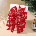 Barrettes à cheveux de Noël rouges avec texte Let it snow argenté et motifs flocons - Texte Artistique Flocon de Neige Rouge (2A-14)