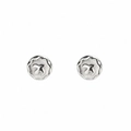 Boucles d'oreilles aigle vintage en acier titane argenté avec bordure ronde ondulée - Paire d'argent / Argenté