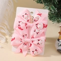 Lot de barrettes de Noël roses avec motifs Père Noël et flocons sur carte faite main - Motif Père Noël Rose (2A-7)