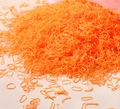 Elastic orange disposable hair ties set made of high-stretch rubber for women styling - Orange