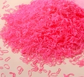 Elastic neon pink hair bands set for women, high stretch disposable rubber tie - Hot Pink