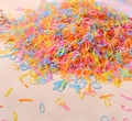 Colorful high elasticity disposable hair bands set in assorted vibrant bright colors - Laser Silver