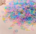 Elastic colorful hair ties set in pink blue yellow macaron tones for girls - Macaron Three-color