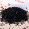Bulk black high-elastic disposable hair bands set in a matte zipper storage pouch - Black In Zipper Bag