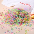 Colorful high-elasticity disposable rubber hair bands in a frosted zipper storage bag - Macaron Colors In Zipper Bag