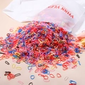 Colorful high-elasticity disposable hair ties set in a frosted translucent zipper bag - Multicolor Mix In Zipper Bag