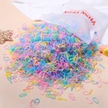 Macaron colored high elastic hair ties in a frosted zipper storage pouch bag - Soft Colors In Zipper Bag