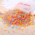 Colorful high-elastic disposable hair ties set in a frosted translucent zipper bag - Warm Colors In Zipper Bag