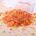 Multicolor high-elastic disposable hair bands set in a frosted translucent zipper bag - Rainbow Colors In Zipper Bag