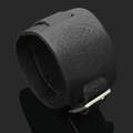 Bracciale vichingo in pelle con incisione della preghiera e fibbia in metallo vintage - Nero
