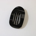 Detail of a minimalist glossy black hair clip with a stylish hollow oval design - Oval Clip (Bulk) / Glossy Black