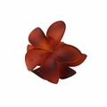 Pinza para el pelo con flor roja ámbar mate y un pequeño diseño de flor de plumeria - Rojo Mate