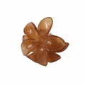 Translucent amber plumeria hair claw clip with glossy resin finish and metal spring - Glossy Caramel