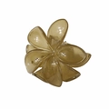 Amber translucent frangipani flower hair claw clip with vintage resin finish - Glossy Olive Green