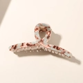 French style acetate claw clip with cream and brown marble texture pattern - 11cm / Bulk (No Packaging) / Greenish Brown
