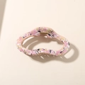 Pinza per capelli in acetato marmorizzato rosa e bianco con design a onde vuote - 11cm (Imballaggio Indipendente) / Rosa Floreale
