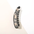 Grey tortoise shell pattern banana hair clip with secure black comb teeth for women - Bulk (No Packaging) / #1 Light Tortoise (13cm)