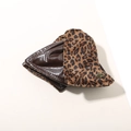 Molla per capelli a triangolo in finta pelle leopardata con placca dorata logo chic - Patchwork Leopardato Caffè Scuro - Triangolo / Confezione sfusa