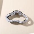 Molla per capelli francese in acetato con elegante motivo a marmo bianco e nero - 11cm (Imballaggio Indipendente) / Floreale Grigio