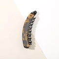 Classic tortoiseshell pattern banana hair clip with black teeth for women - Bulk (No Packaging) / #2 Dark Tortoise (13cm)