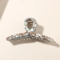 Ice blue acetic acid shark hair claw clip with brown marble pattern and spring - 11cm / Bulk (No Packaging) / Blue