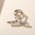 Brown and white marble pattern acetate hair claw clip with golden spring mechanism - Bulk Packaging / Blue Marble