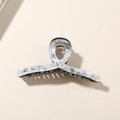 French vintage acetate hair claw clip with black and white marble pattern large size - 11cm / Bulk (No Packaging) / Gray