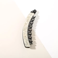 Chic acetate banana hair clip with elegant cream marble texture on a black base - Bulk (No Packaging) / #5 Rice Flower (13cm)