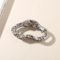 French tortoiseshell cellulose acetate shark clip for hair in blue and brown - Blue Floral